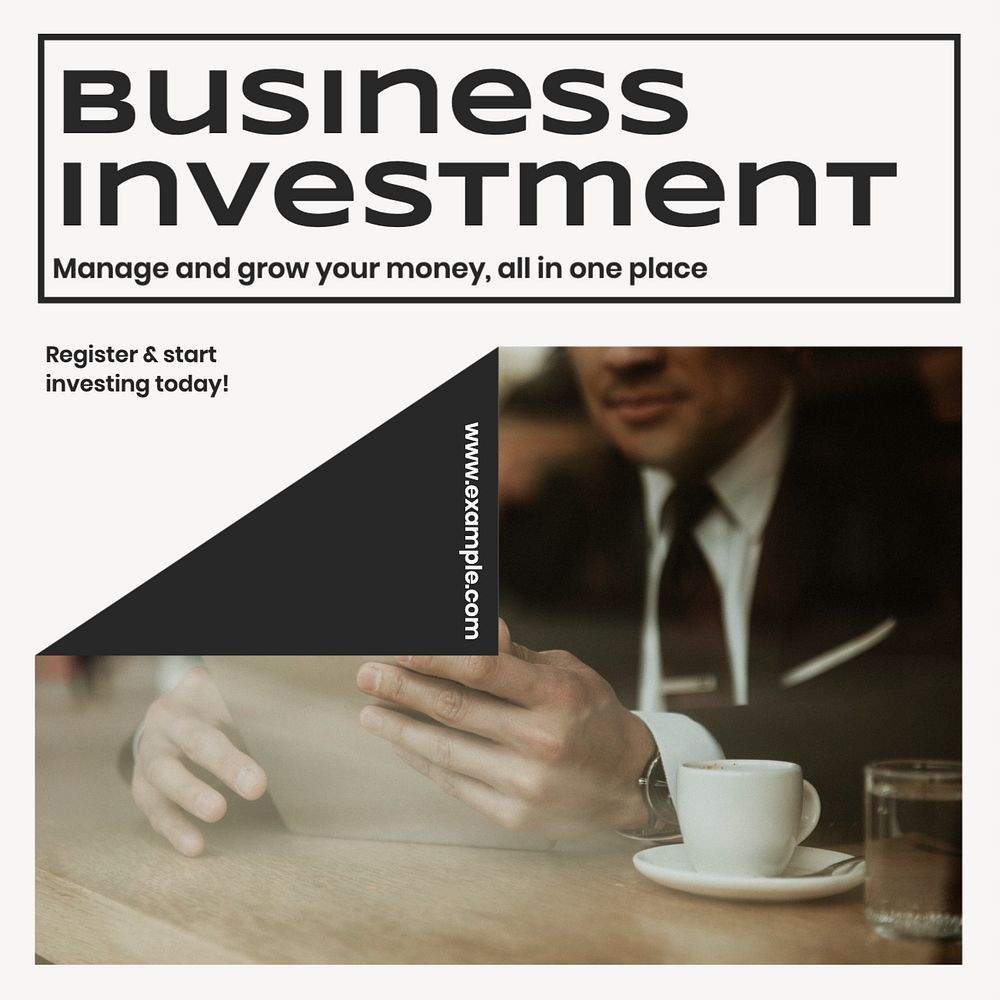 Business investment Instagram post template, editable text