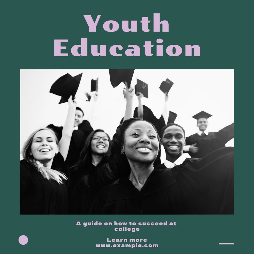 Youth education Instagram post template, editable text