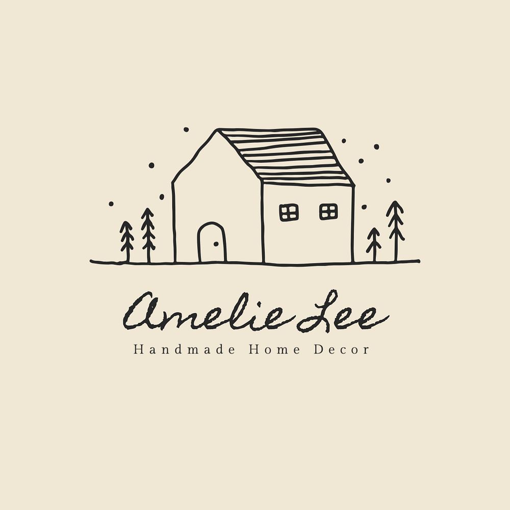 Home decor logo template, editable text