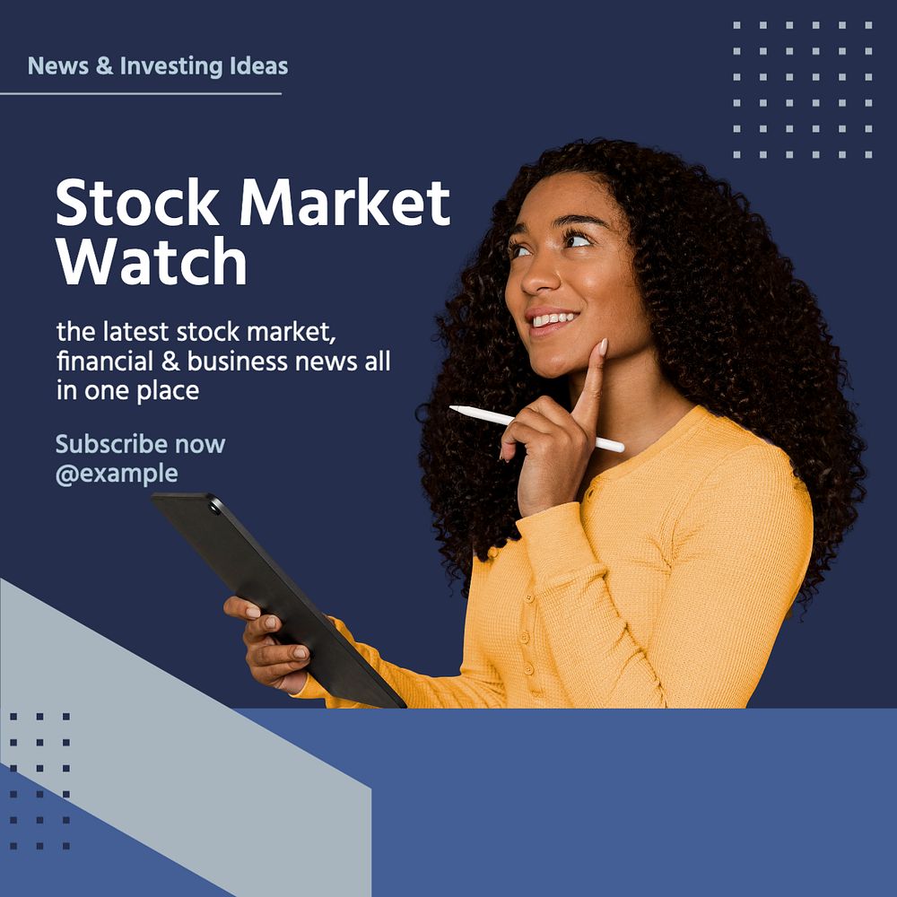 Stock Market Watch Instagram post template, editable text