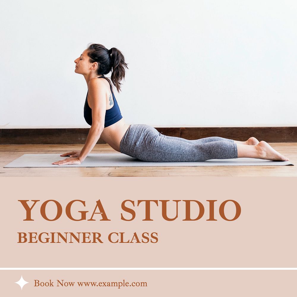 Yoga class advertisement Instagram post template, editable text