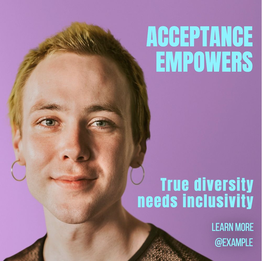 Acceptance empowers Instagram post template, editable text