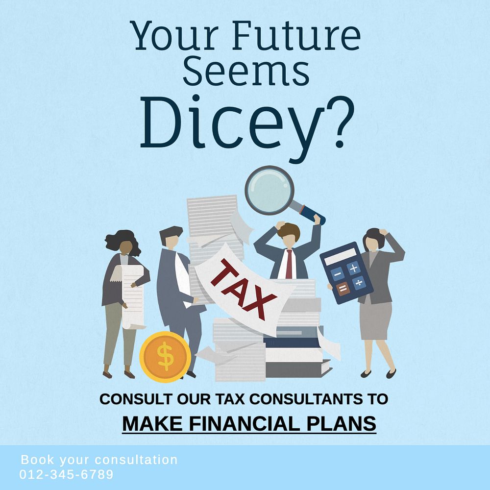 Dicey future Instagram post template, editable text