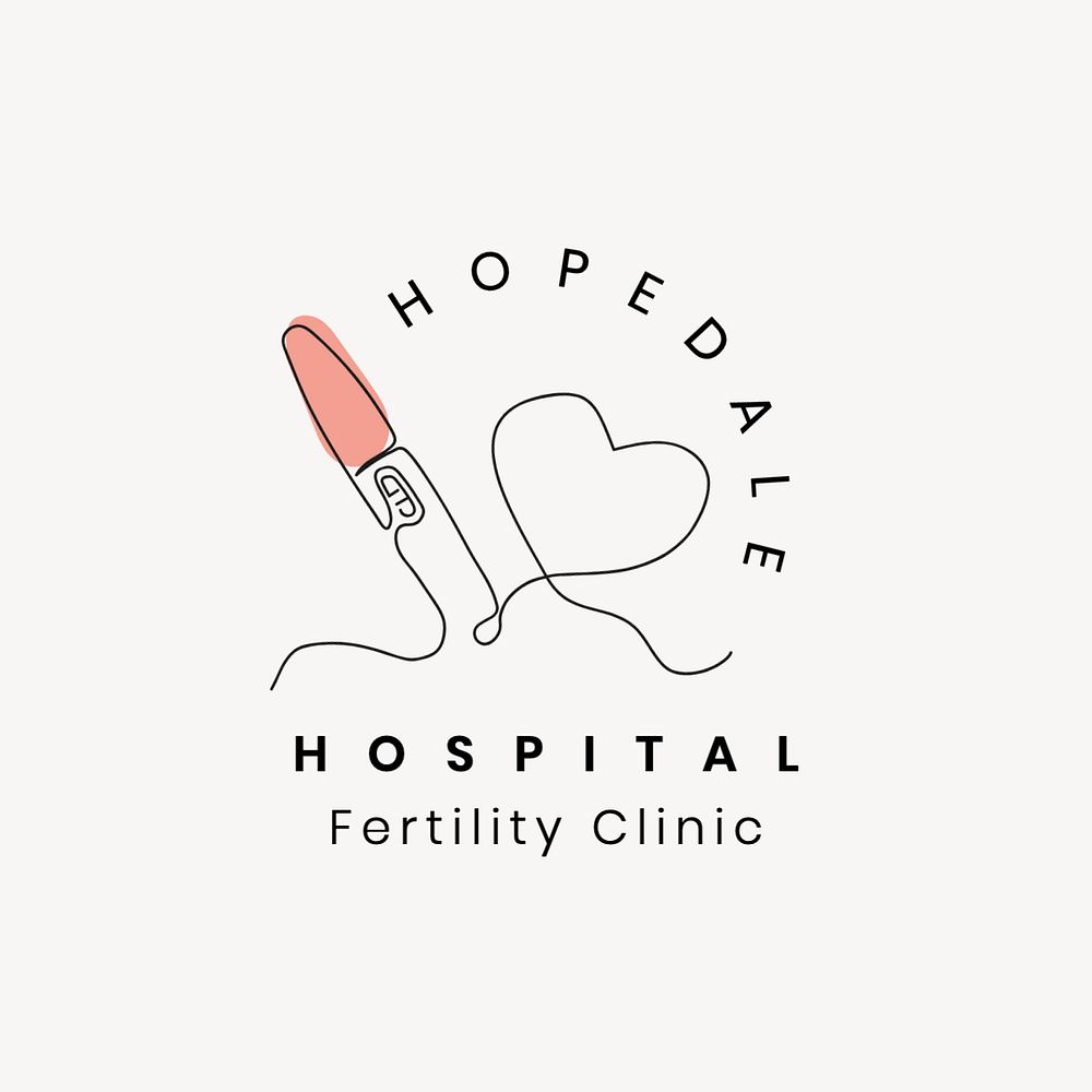 Fertility clinic logo template, editable text