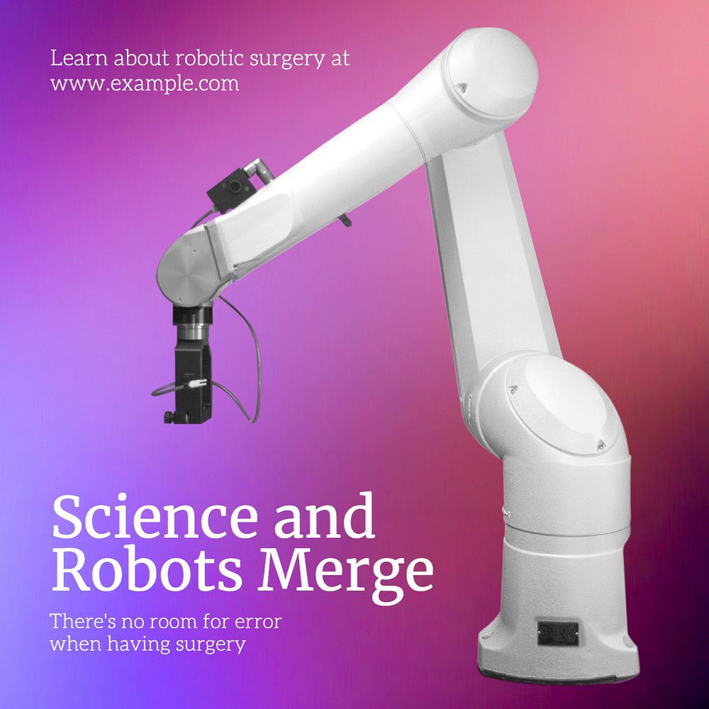 Robotic surgery Instagram post template, editable text