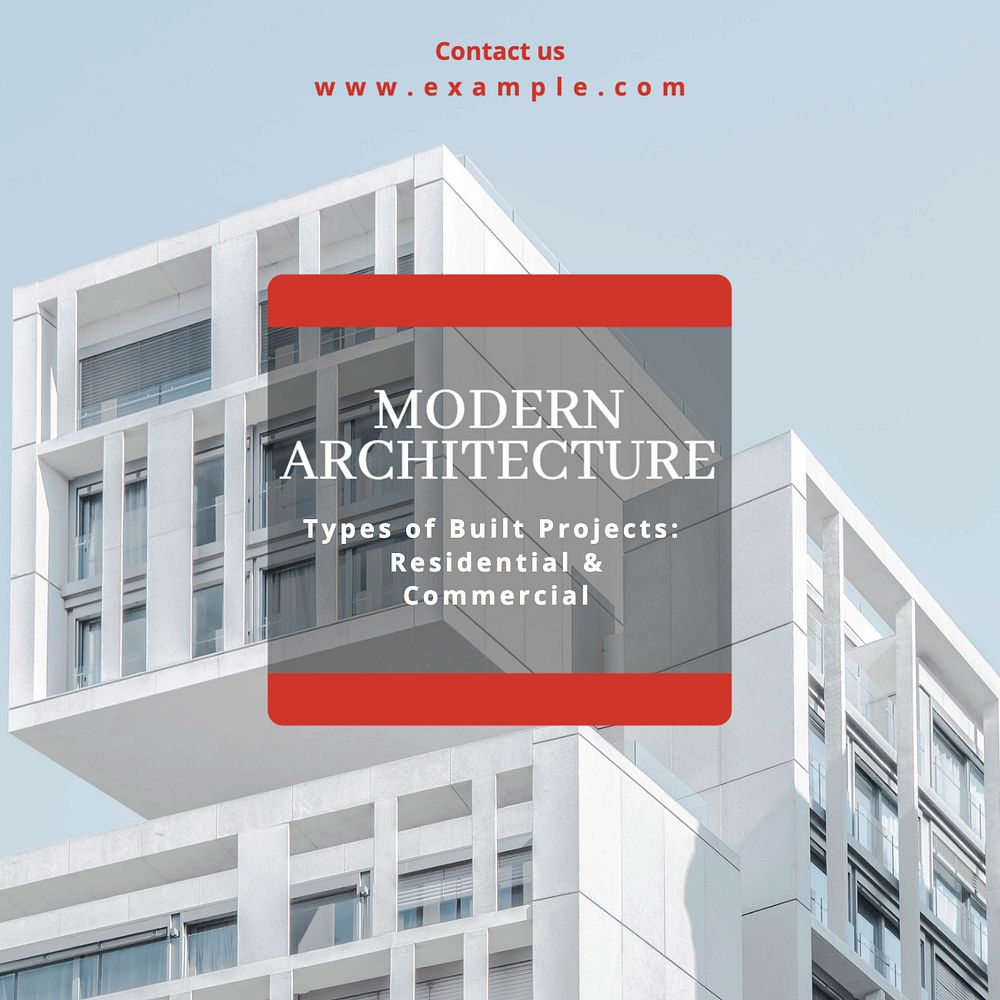 Modern architecture Instagram post template, editable text