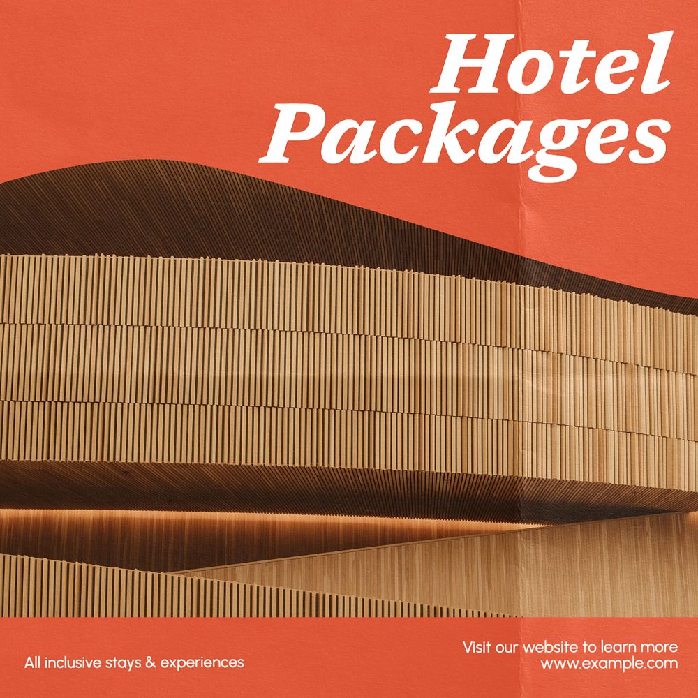 Hotel packages Instagram post template, editable text