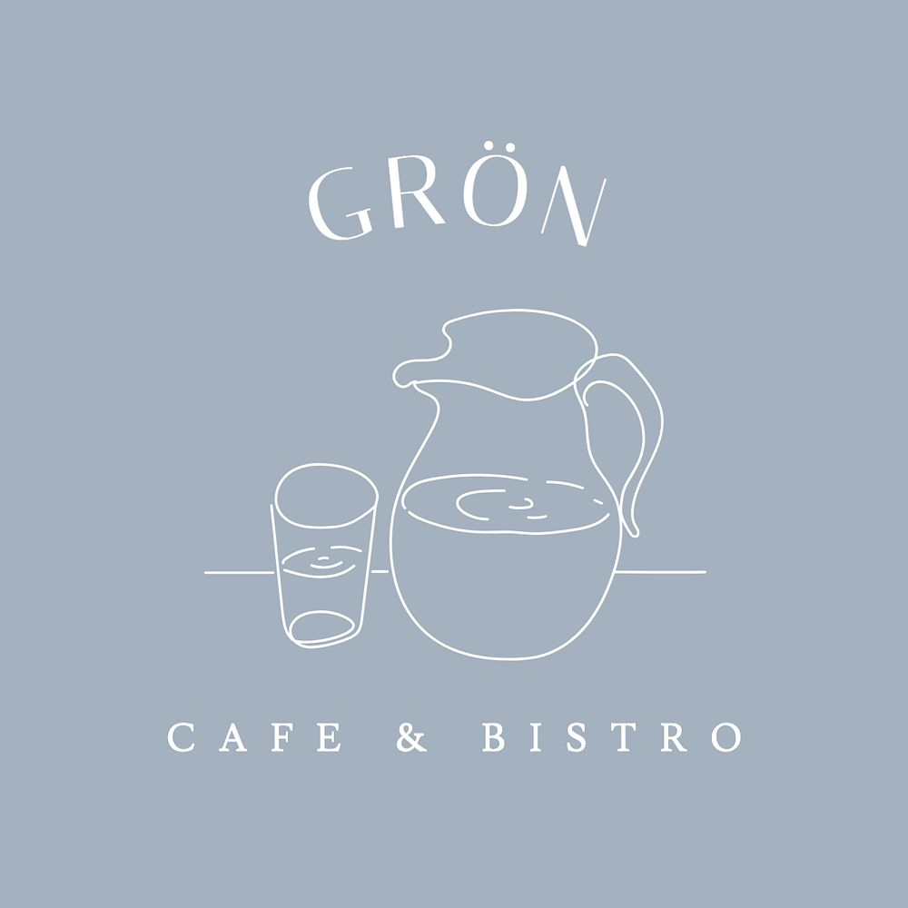 Cafe & Bistro logo template, editable text