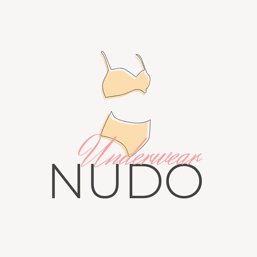 Underwear logo template, editable text