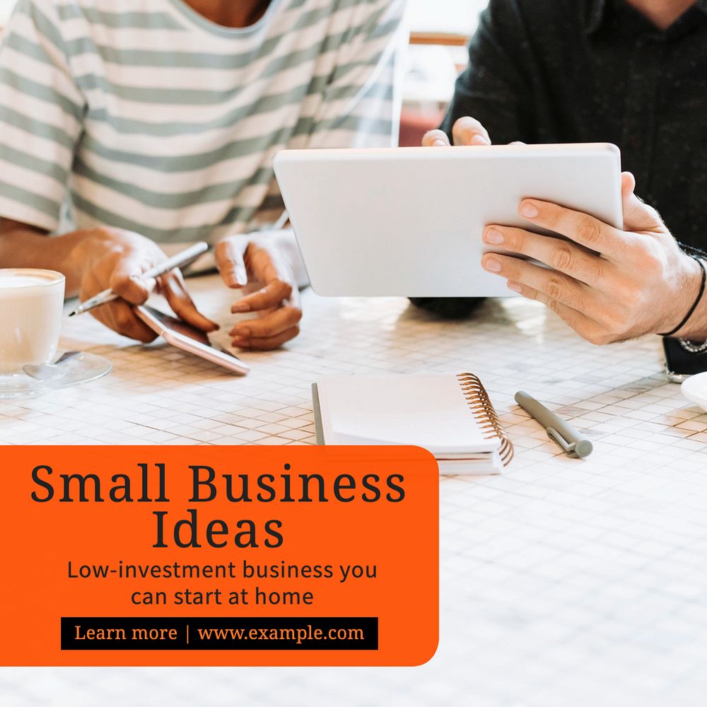 Small business ideas Instagram post template, editable text