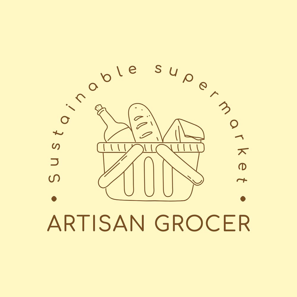 Artisan grocer logo template, editable text