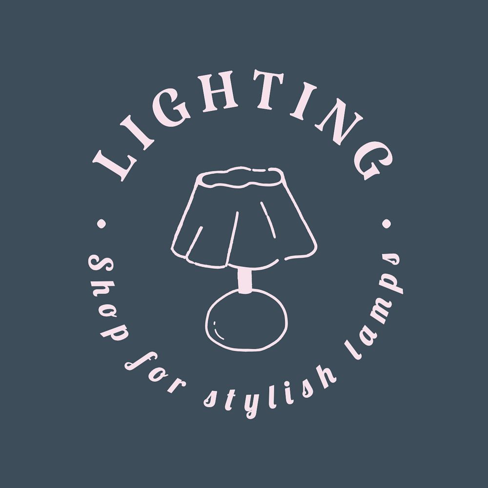 Lamp shop logo template, editable text