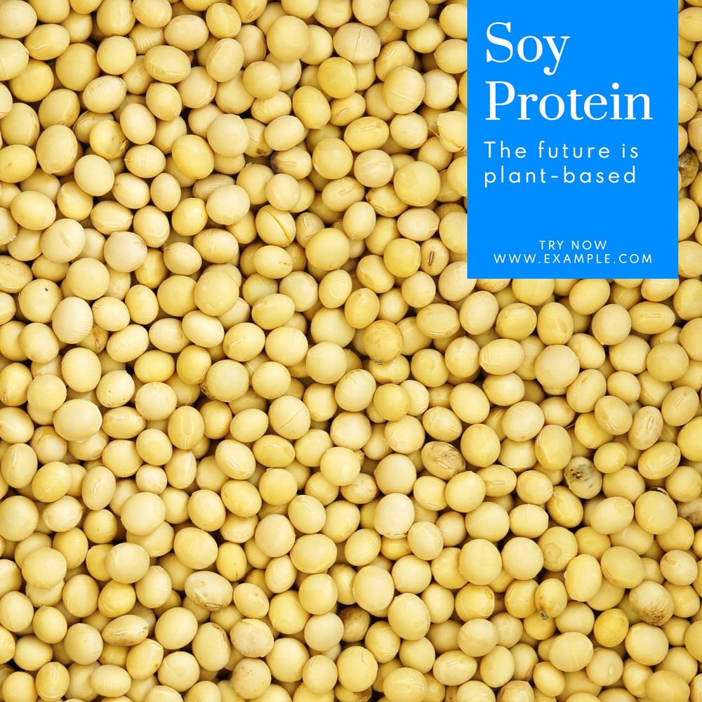 Soy protein Instagram post template, editable text