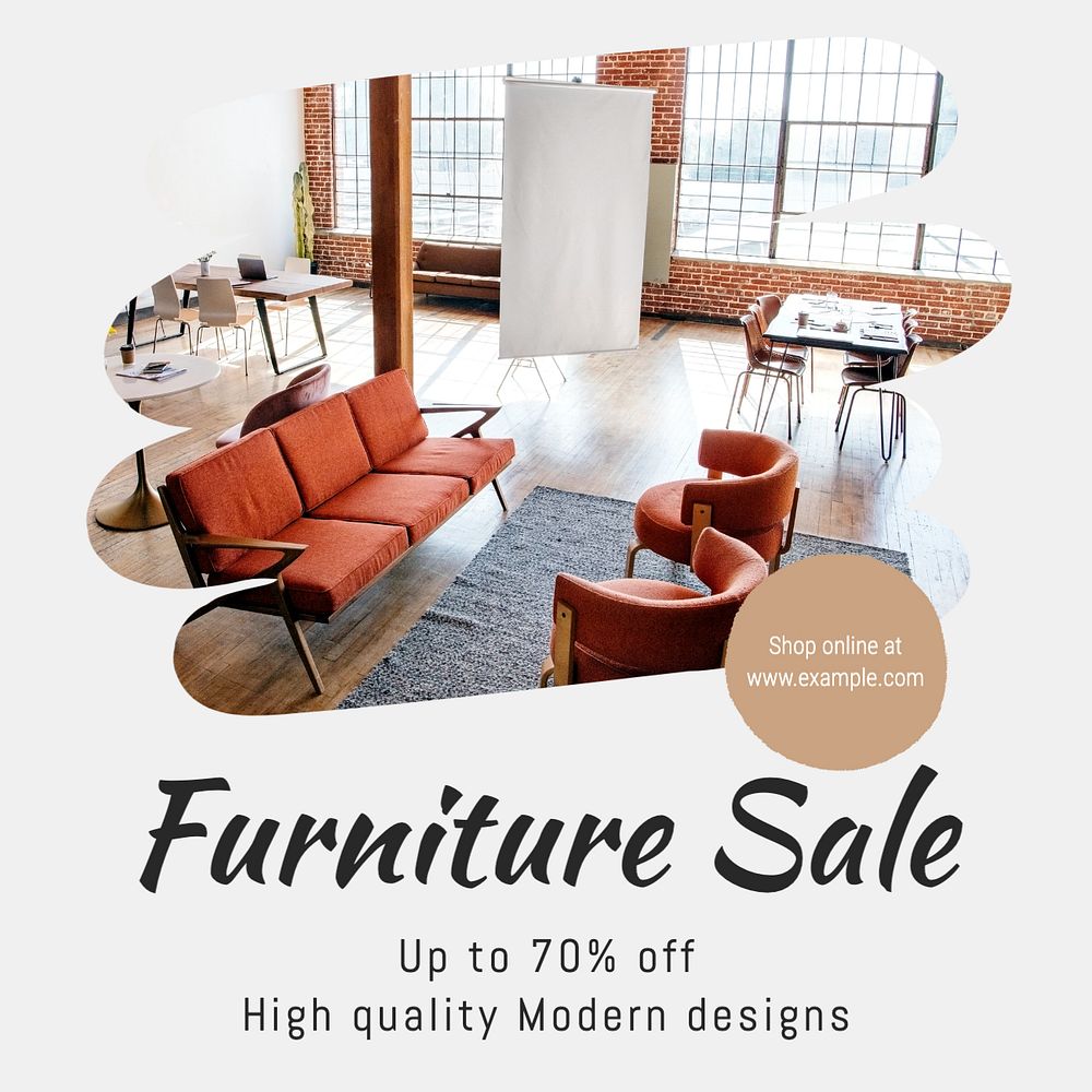 Furniture sale  Instagram post template, editable text