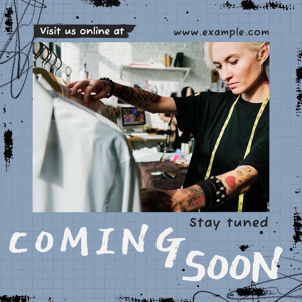 Coming soon Instagram post template, editable text