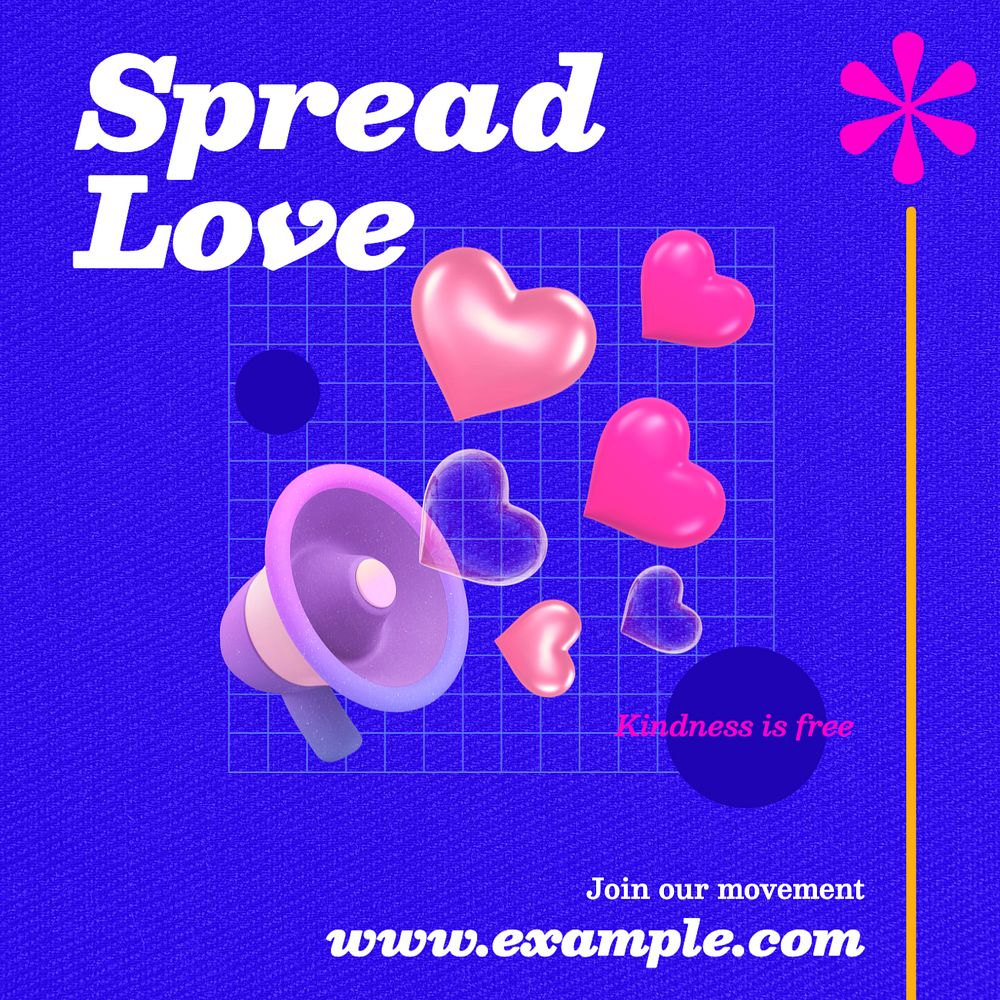 Spread love Instagram post template, editable text