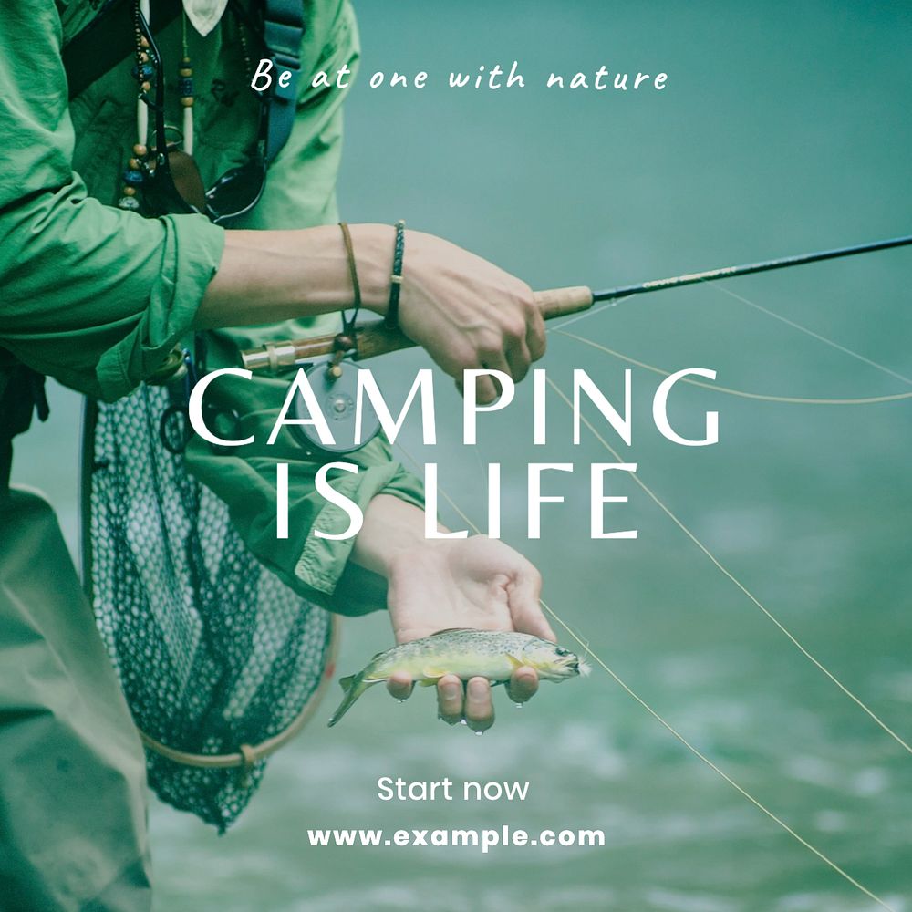 Camping  Instagram post template, editable text