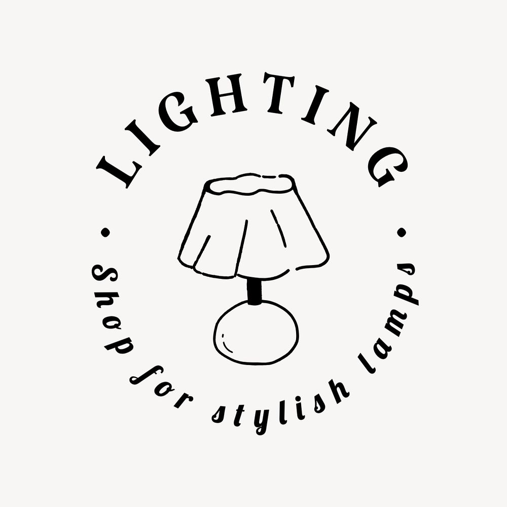 Lamp shop logo template, editable text