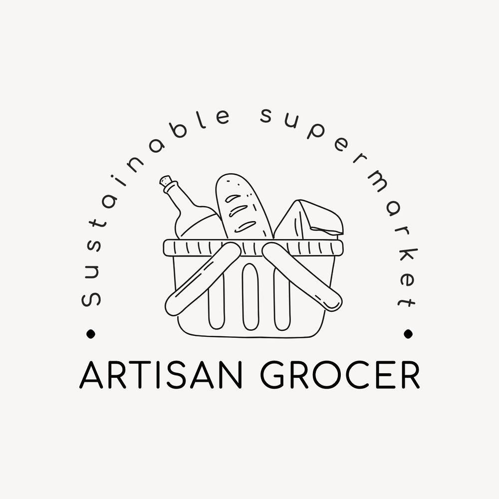 Artisan grocer logo template, editable text