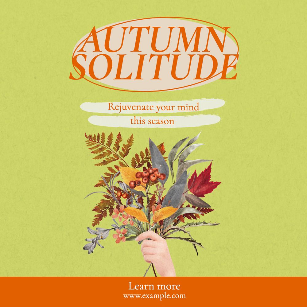 Autumn Instagram post template, editable text