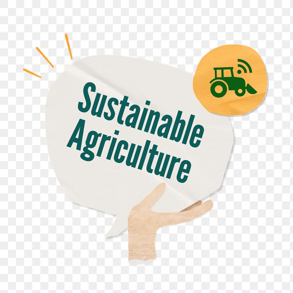 Sustainable agriculture word, speech bubble paper craft, editable design