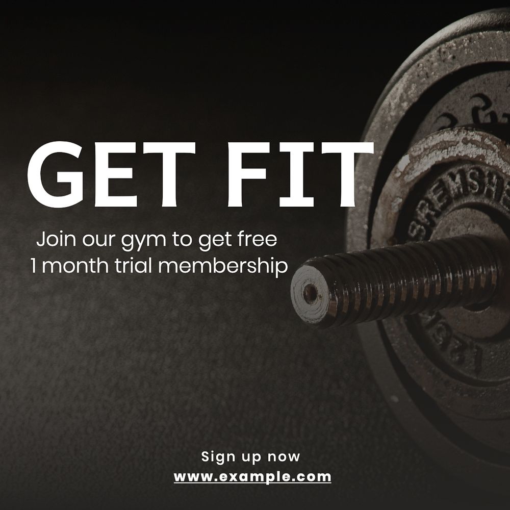 Get fit Instagram post template, editable text