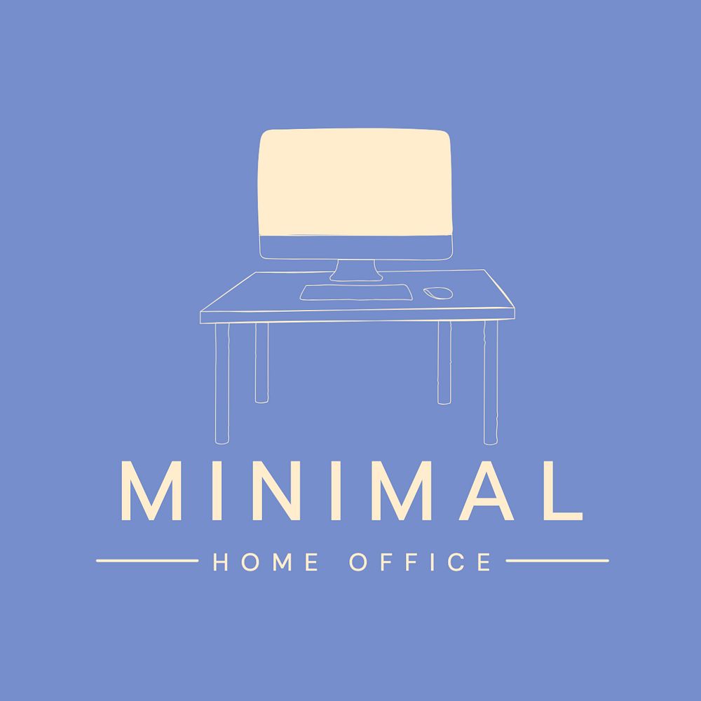 Minimal home office logo template, editable text