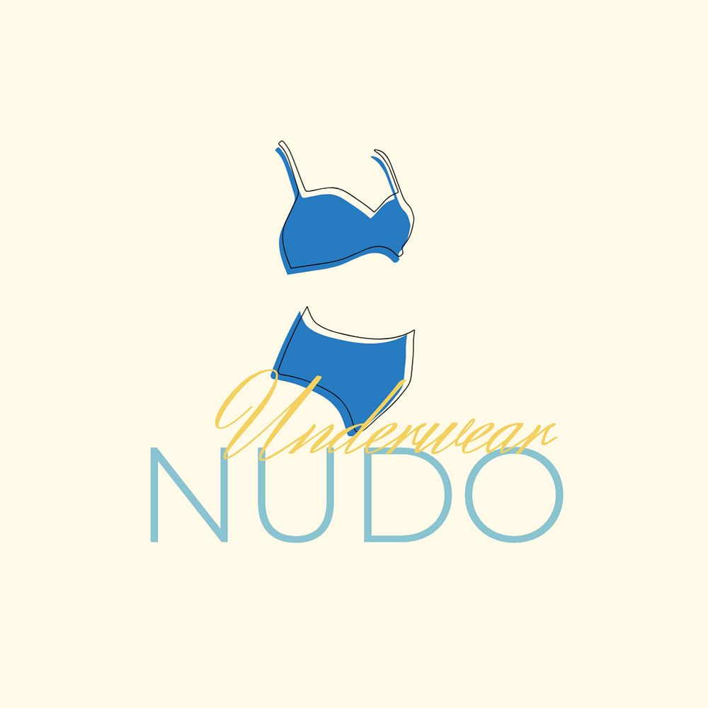 Underwear logo template, editable text