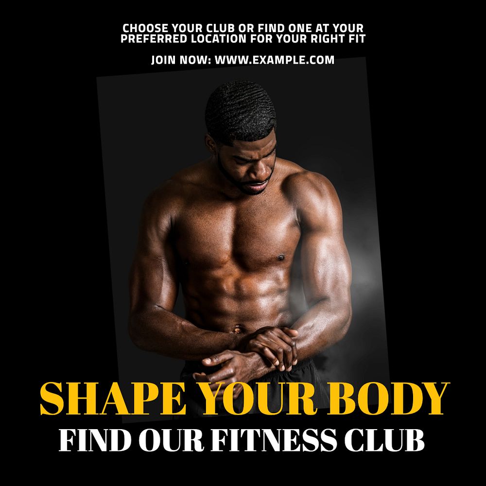 Shape your body Instagram post template, editable text