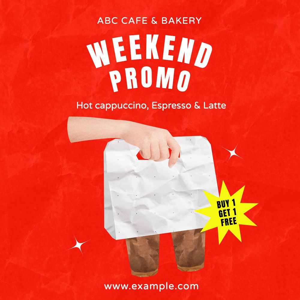 Weekend promotion Instagram post template, editable text