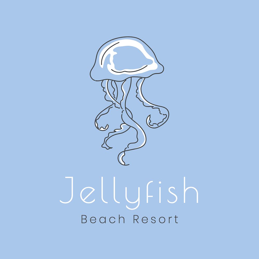 Beach resort logo template, editable text