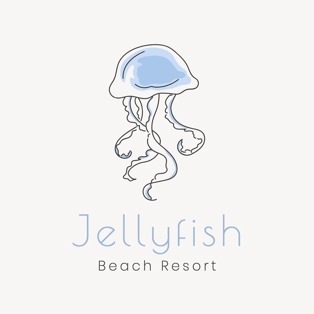 Beach resort logo template, editable text