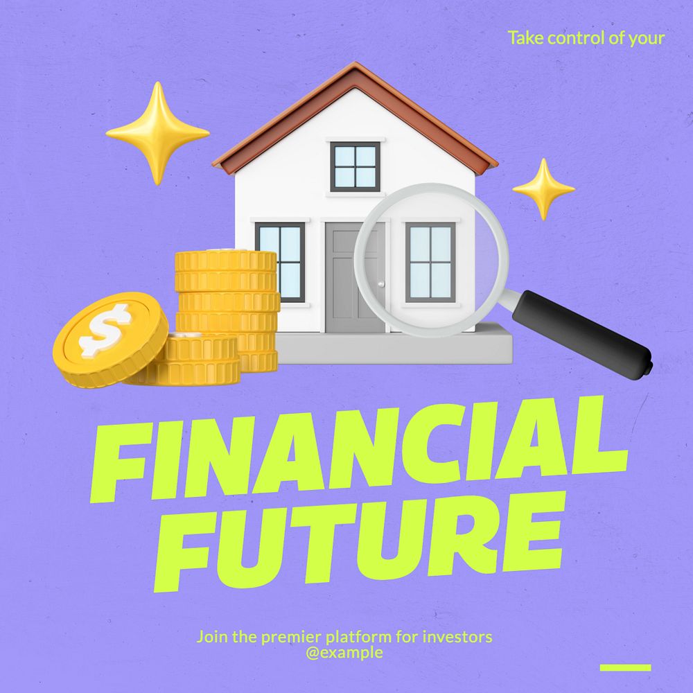 Financial future Instagram post template, editable text