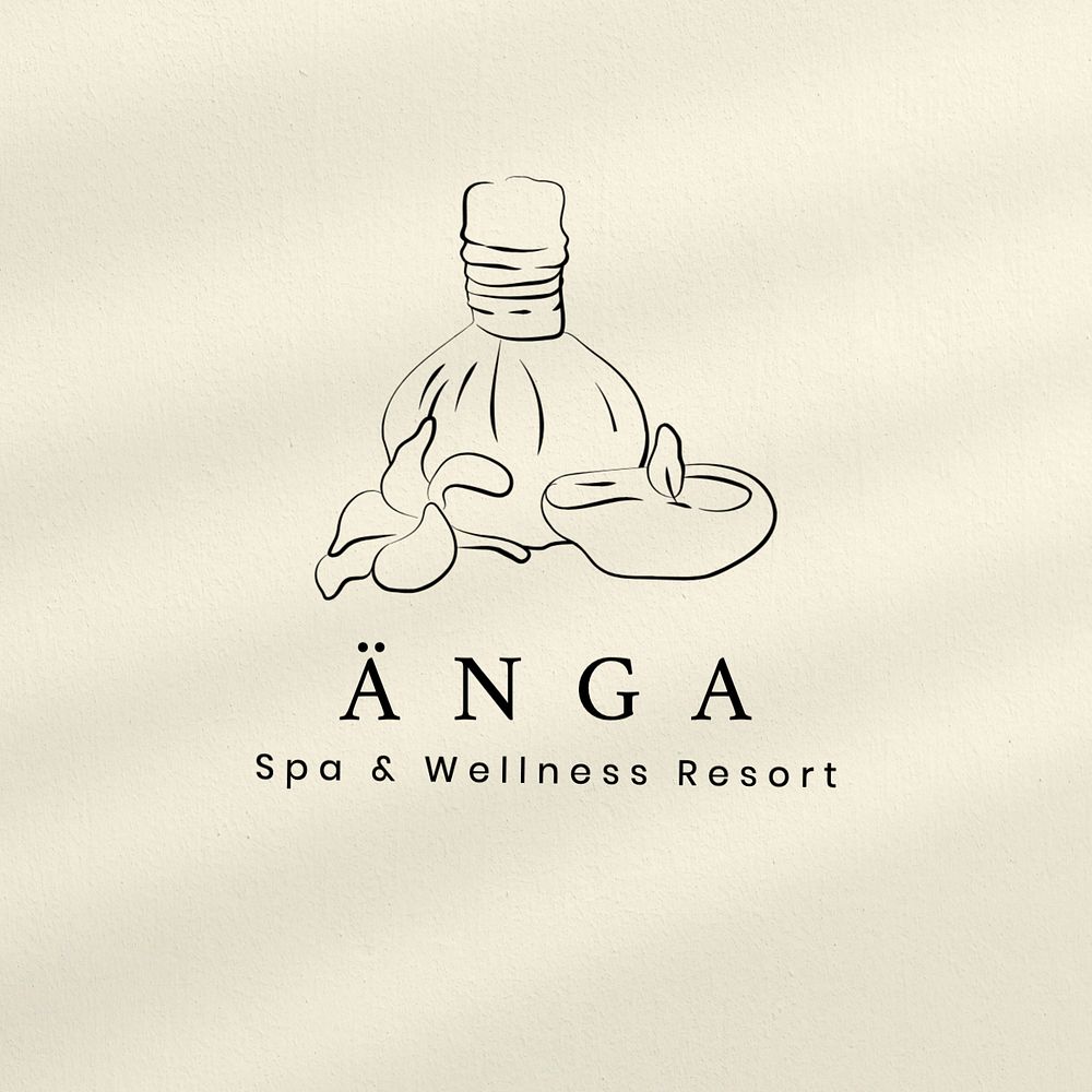 Spa & Wellness resort logo template, editable text