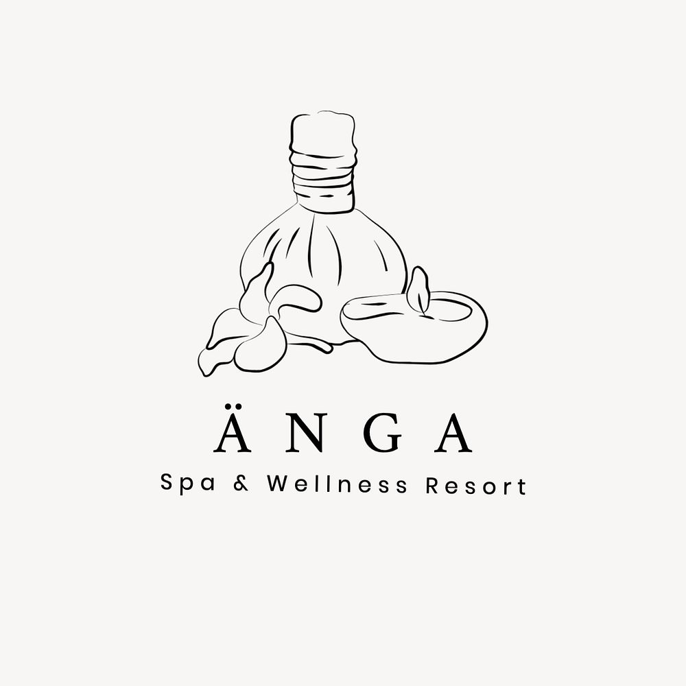 Spa & Wellness resort logo template, editable text