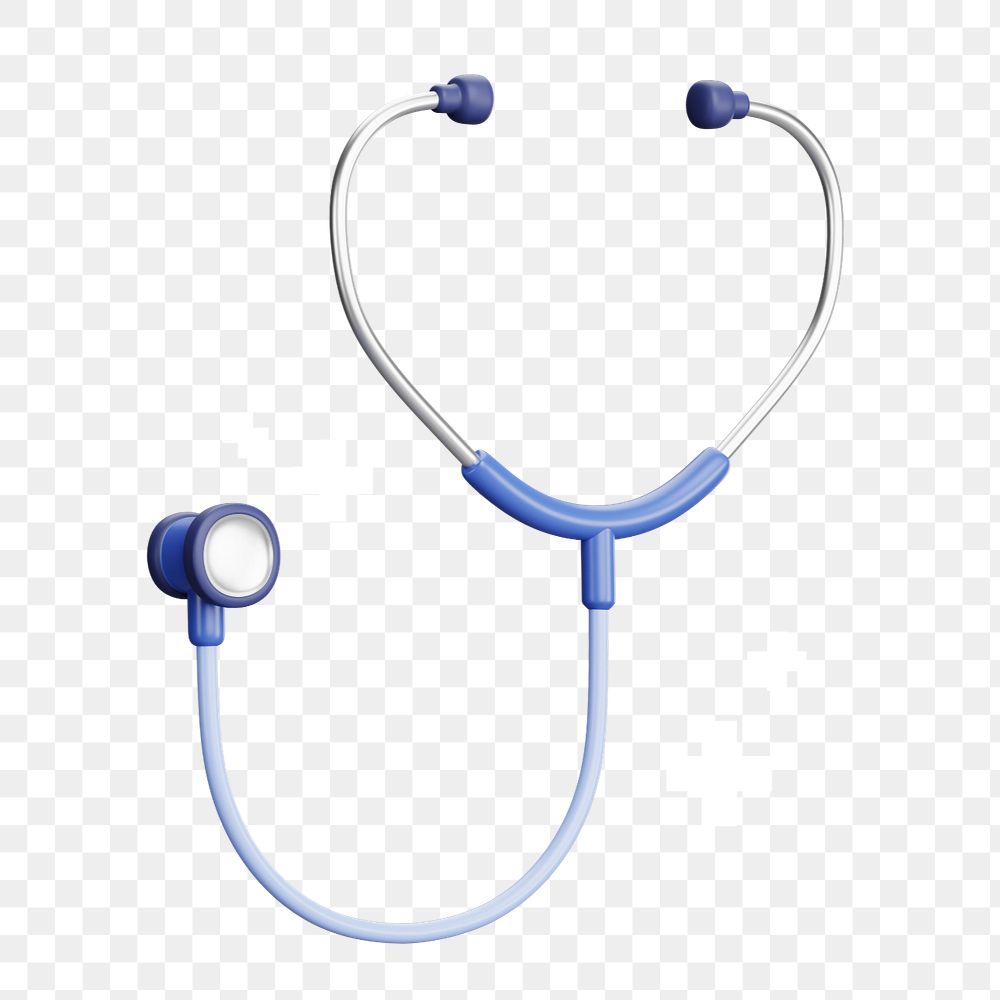 3D stethoscope, element editable illustration