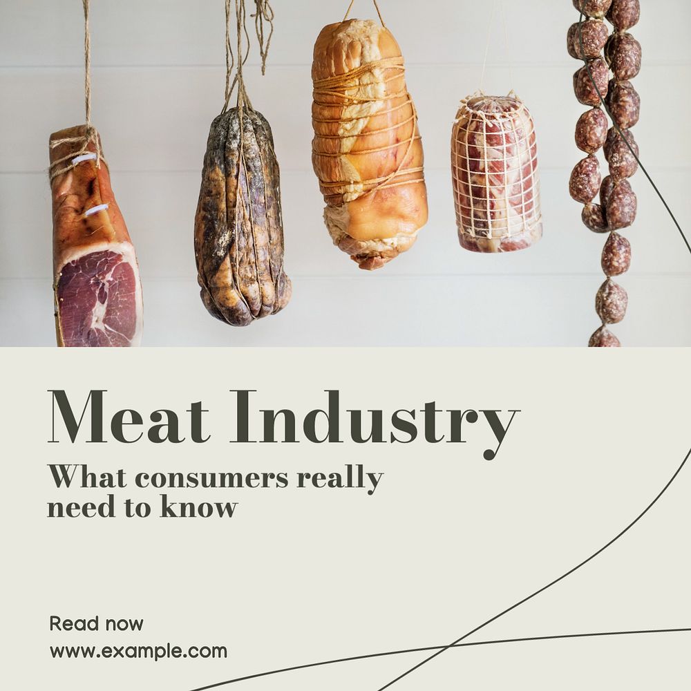 Meat industry Instagram post template, editable text