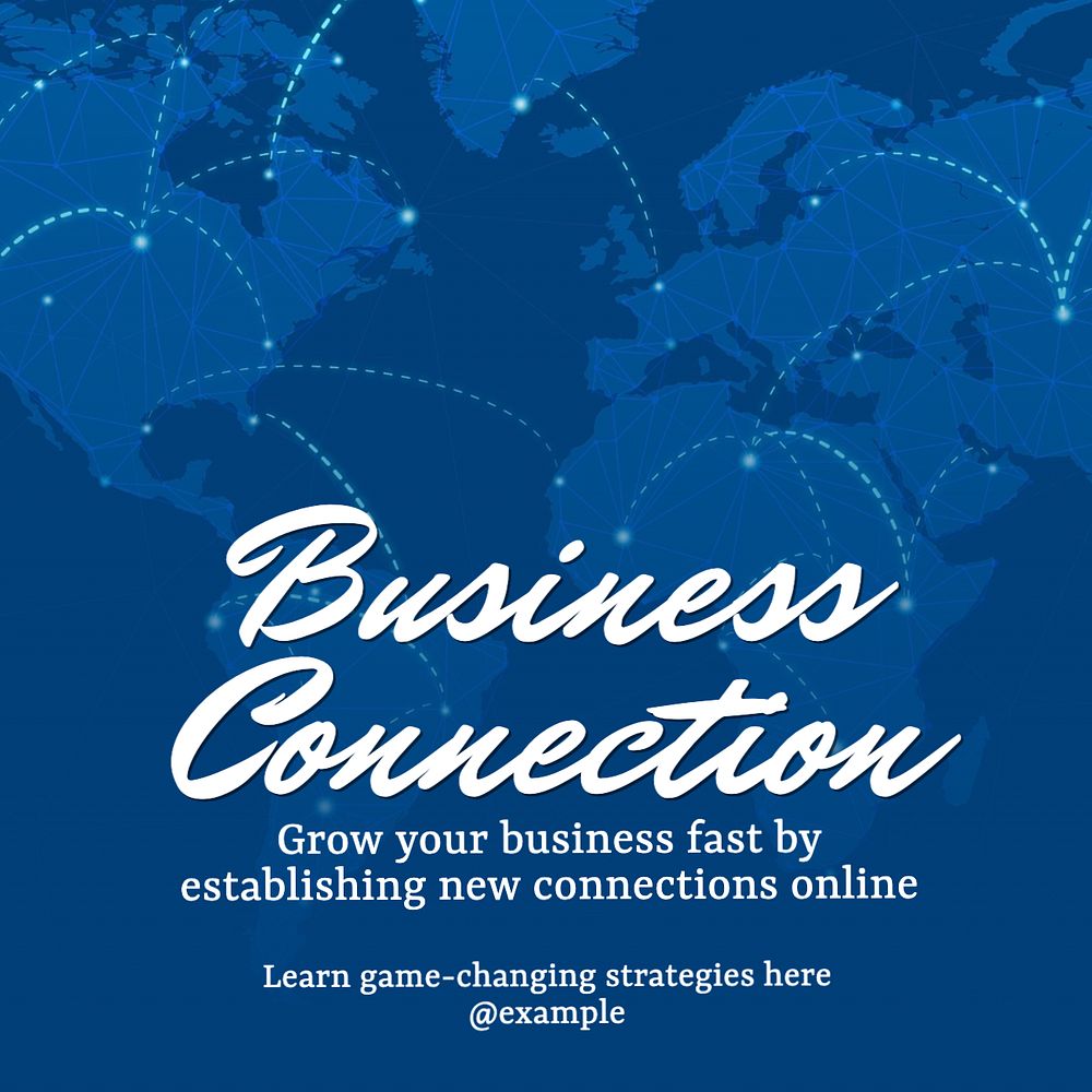 Business connection Instagram post template, editable text