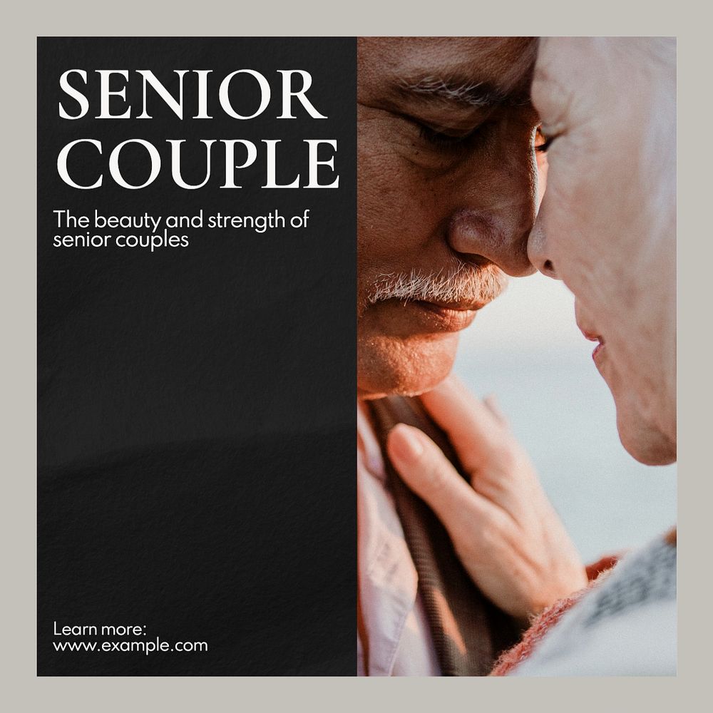 Senior couple Instagram post template, editable text