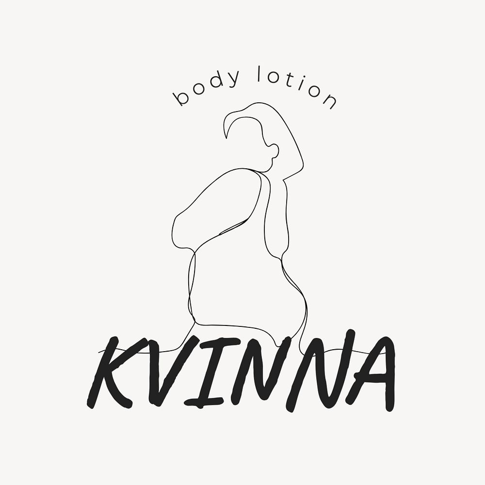 Body lotion logo template, editable text