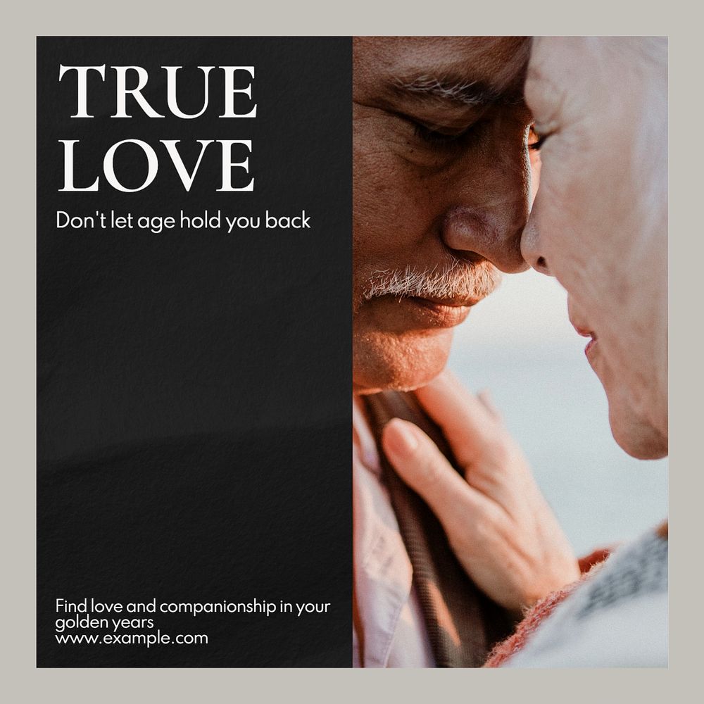 True love Instagram post template, editable text