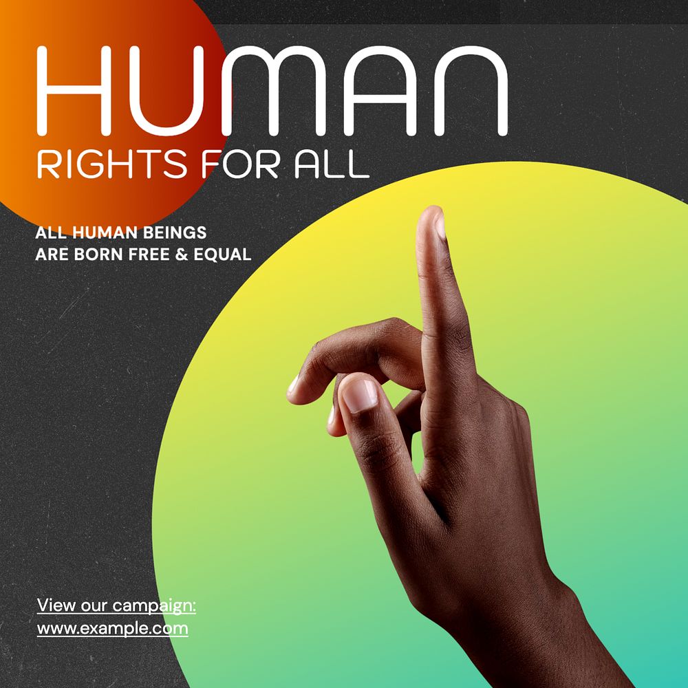 Human rights & equality Instagram post template, editable text