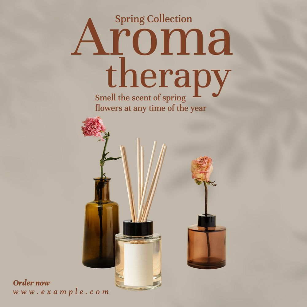 Aromatherapy shop Instagram post template, editable text