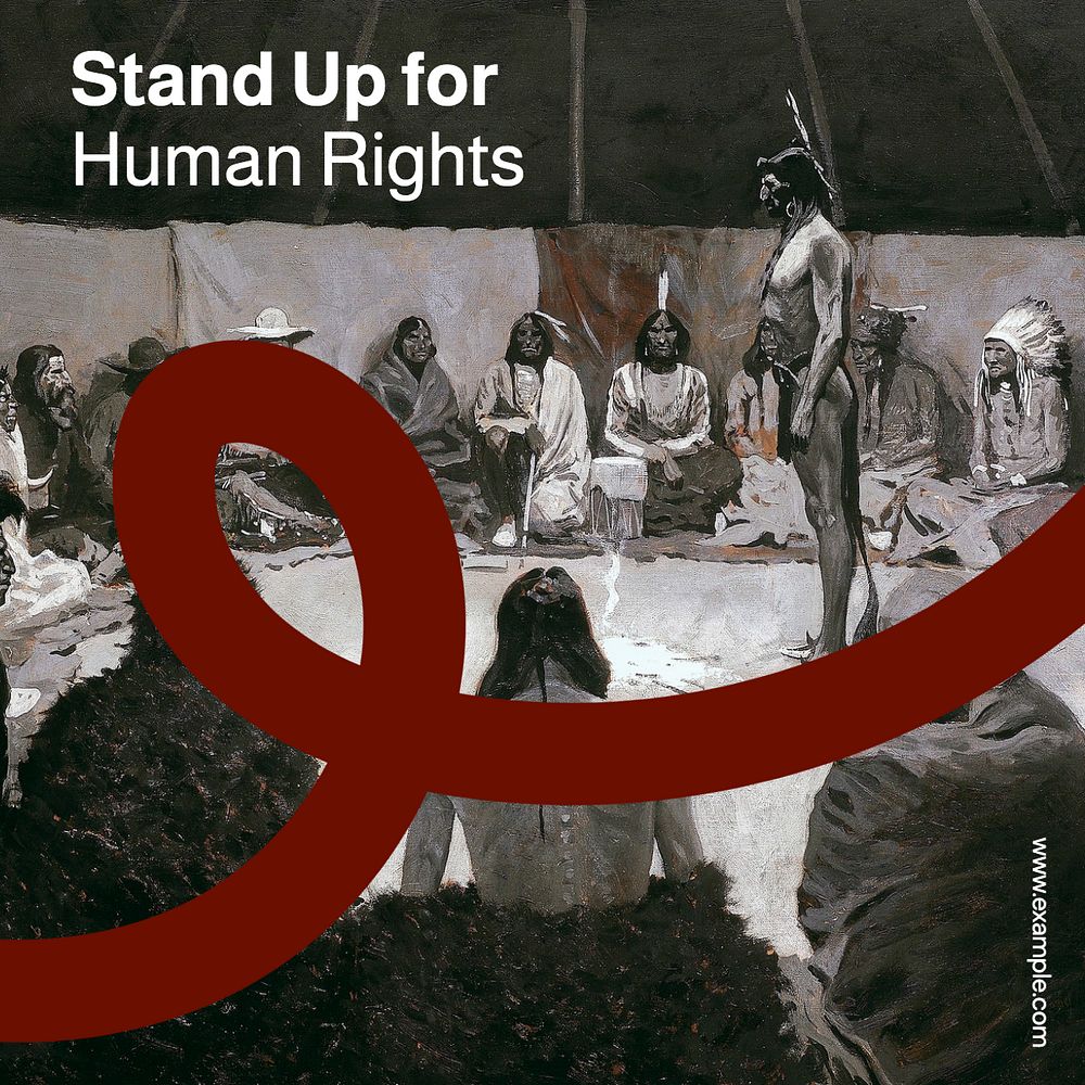 Human rights Instagram post template, editable text