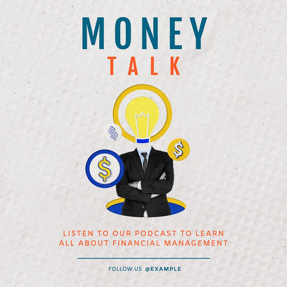 Money talk  Instagram post template, editable text