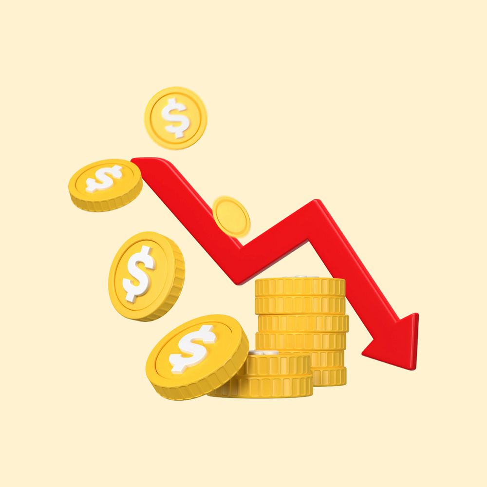 3D profit loss, element editable illustration