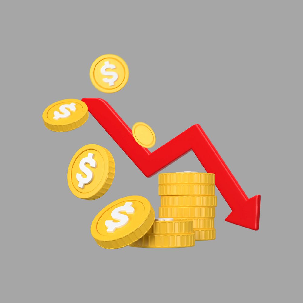 3D profit loss, element editable illustration