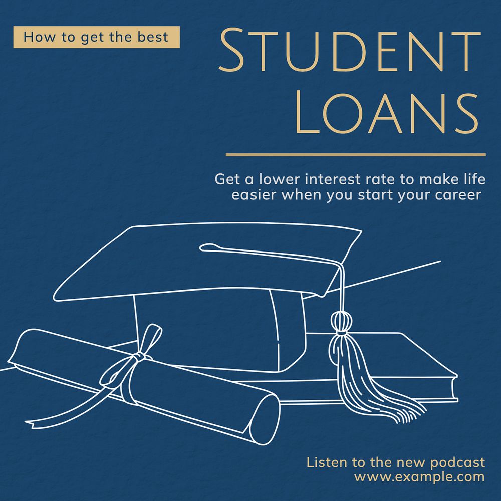 Student loans Instagram post template, editable text