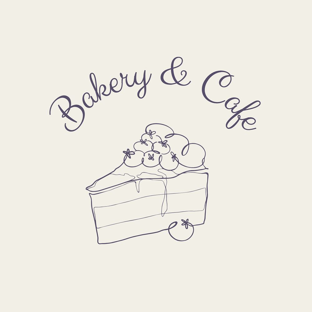 Bakery & cafe logo template, editable text