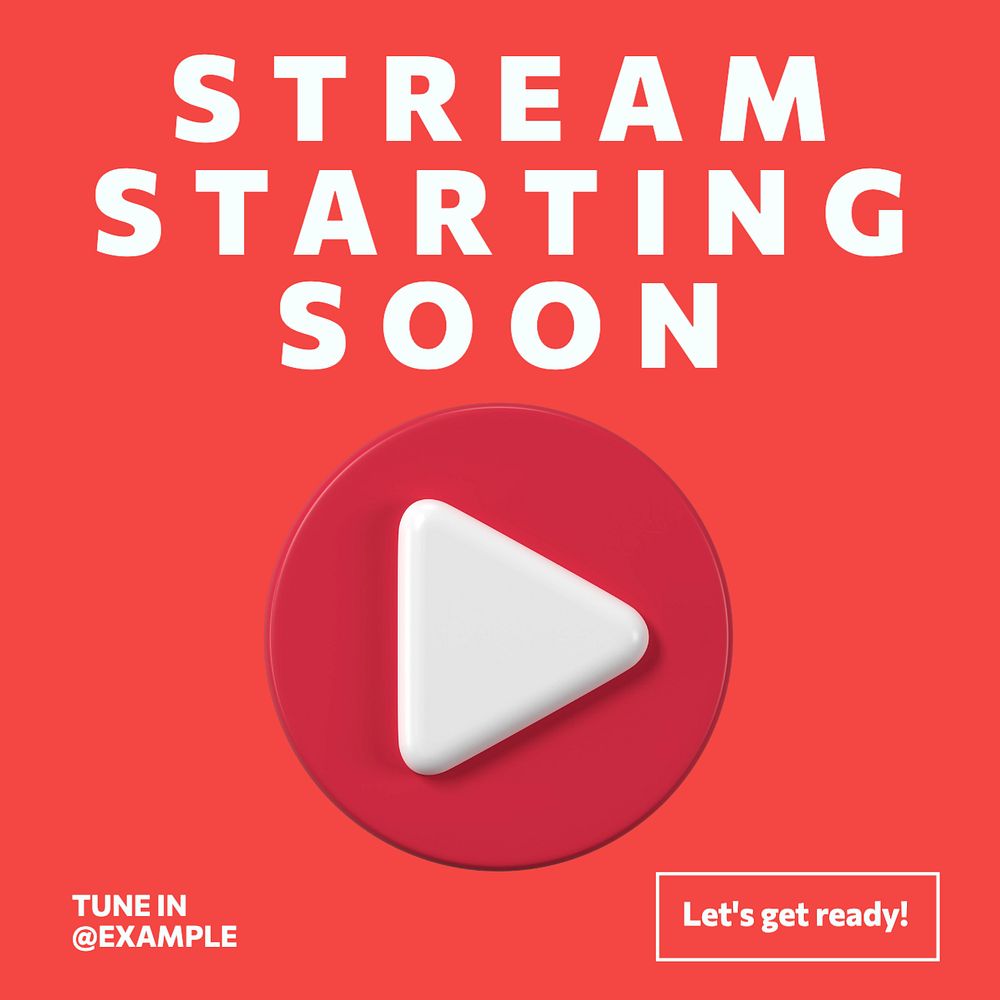 Streaming soon  Instagram post template, editable text